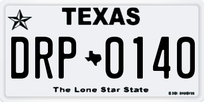 TX license plate DRP0140