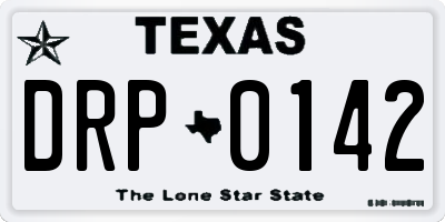 TX license plate DRP0142