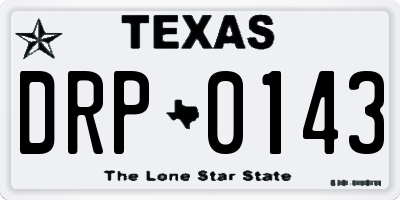 TX license plate DRP0143