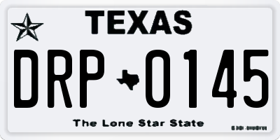 TX license plate DRP0145