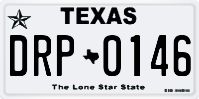 TX license plate DRP0146