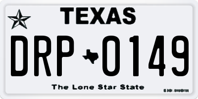 TX license plate DRP0149