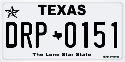 TX license plate DRP0151