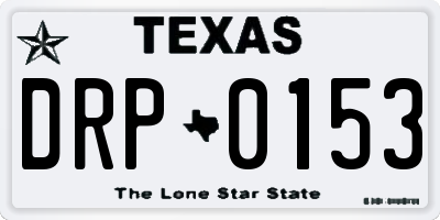 TX license plate DRP0153