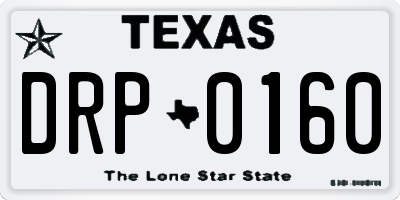 TX license plate DRP0160