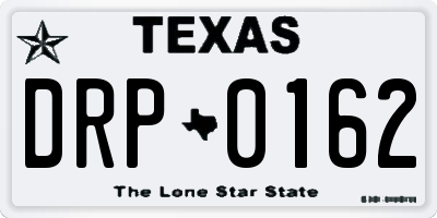 TX license plate DRP0162