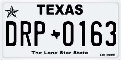 TX license plate DRP0163