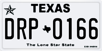TX license plate DRP0166