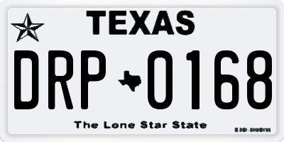 TX license plate DRP0168