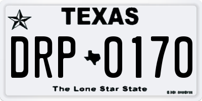 TX license plate DRP0170