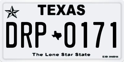 TX license plate DRP0171