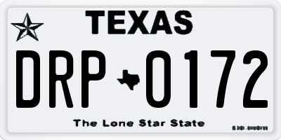 TX license plate DRP0172