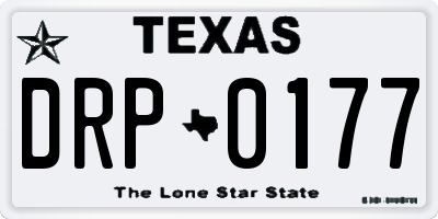 TX license plate DRP0177