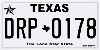 TX license plate DRP0178
