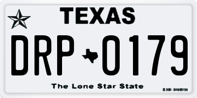 TX license plate DRP0179