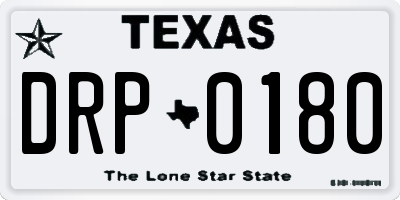 TX license plate DRP0180