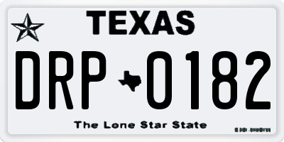 TX license plate DRP0182