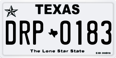 TX license plate DRP0183