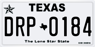 TX license plate DRP0184