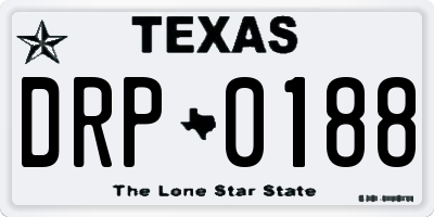 TX license plate DRP0188
