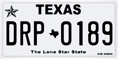 TX license plate DRP0189