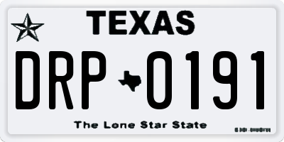 TX license plate DRP0191