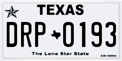 TX license plate DRP0193