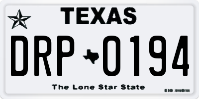TX license plate DRP0194