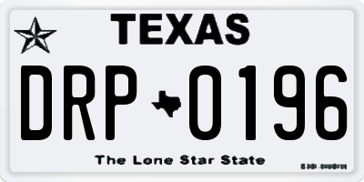 TX license plate DRP0196