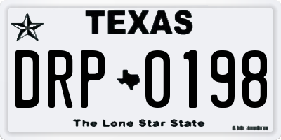 TX license plate DRP0198