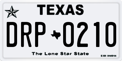 TX license plate DRP0210