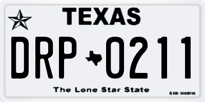TX license plate DRP0211
