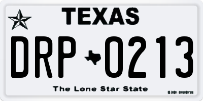 TX license plate DRP0213