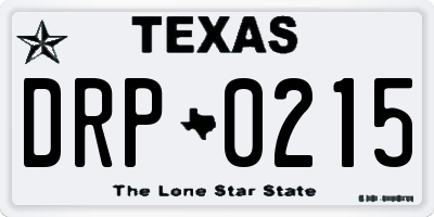 TX license plate DRP0215