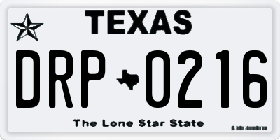 TX license plate DRP0216
