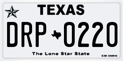 TX license plate DRP0220