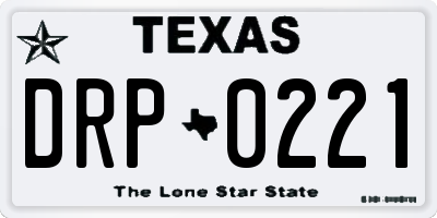 TX license plate DRP0221