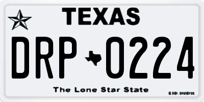 TX license plate DRP0224