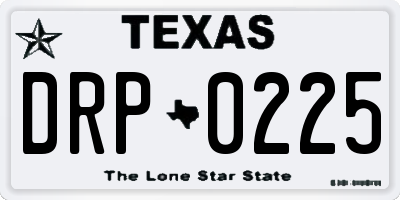TX license plate DRP0225