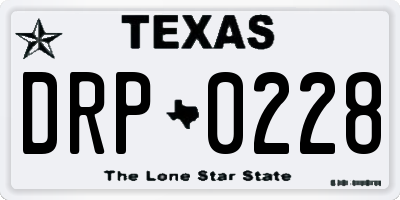 TX license plate DRP0228