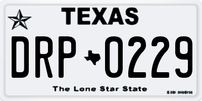 TX license plate DRP0229