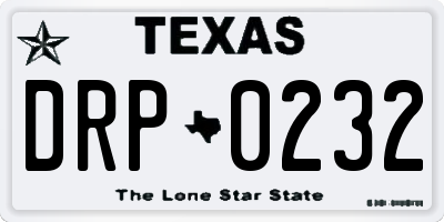 TX license plate DRP0232