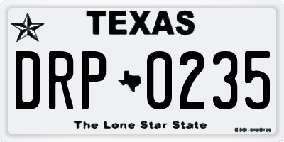 TX license plate DRP0235
