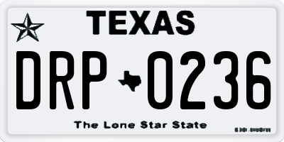 TX license plate DRP0236