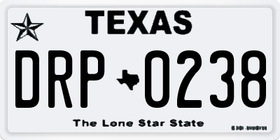 TX license plate DRP0238