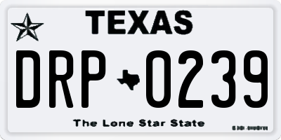 TX license plate DRP0239