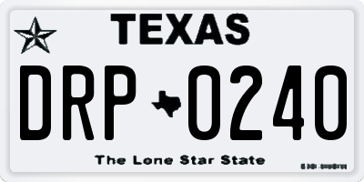TX license plate DRP0240