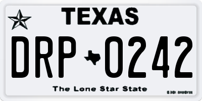 TX license plate DRP0242