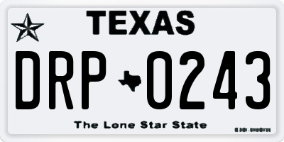 TX license plate DRP0243