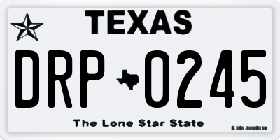 TX license plate DRP0245